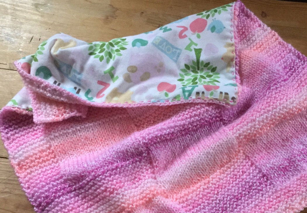 Animal Print Nursery Blanket, Knitted Nursing Cover, Double Sided Baby