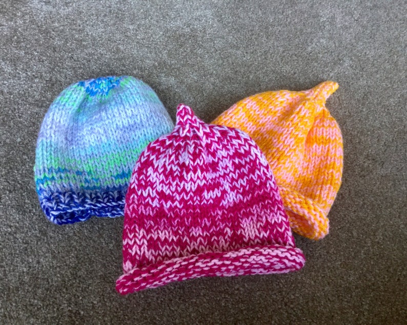 Warm Winter Child Beanie Cute Pixie hat for BabyToddler Baby Beanie Golden Yellow /& Pinks Chunky hat Little Girl Hat Winter Headwear.