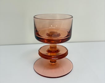 1960s/1970s Vintage Wedgewood Sheringham amber coloured single-disc topaz glass mid-century candle holder