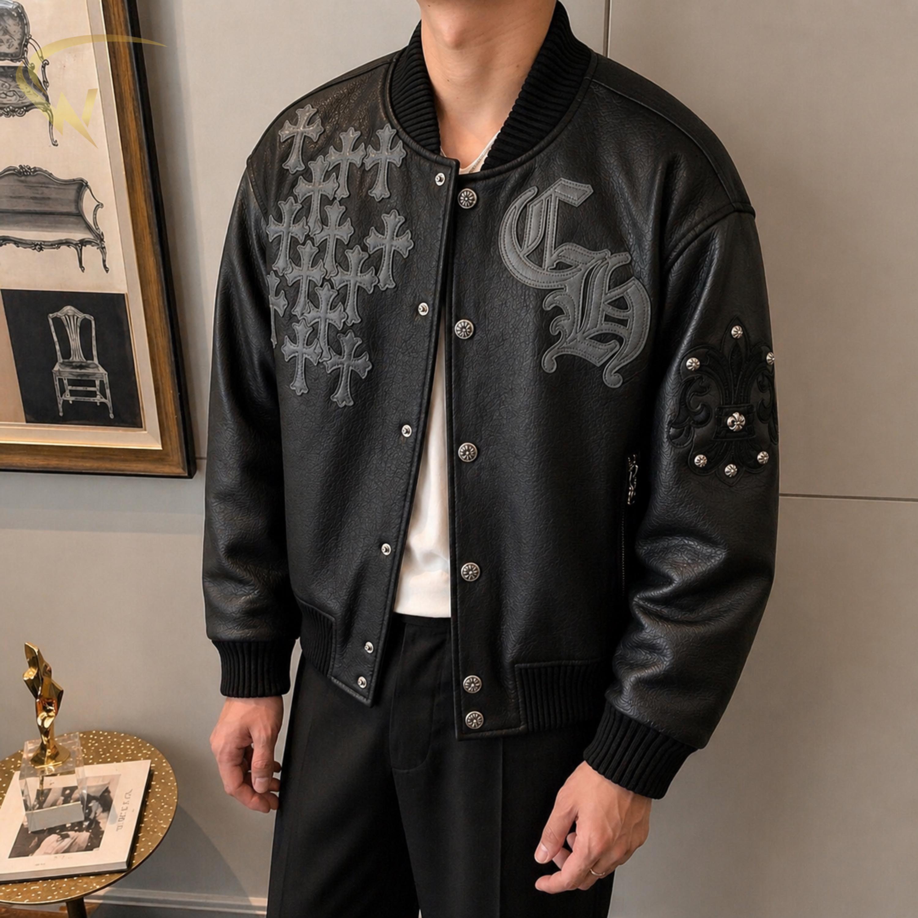 Chrome Hearts Leather Jacket - Etsy Finland