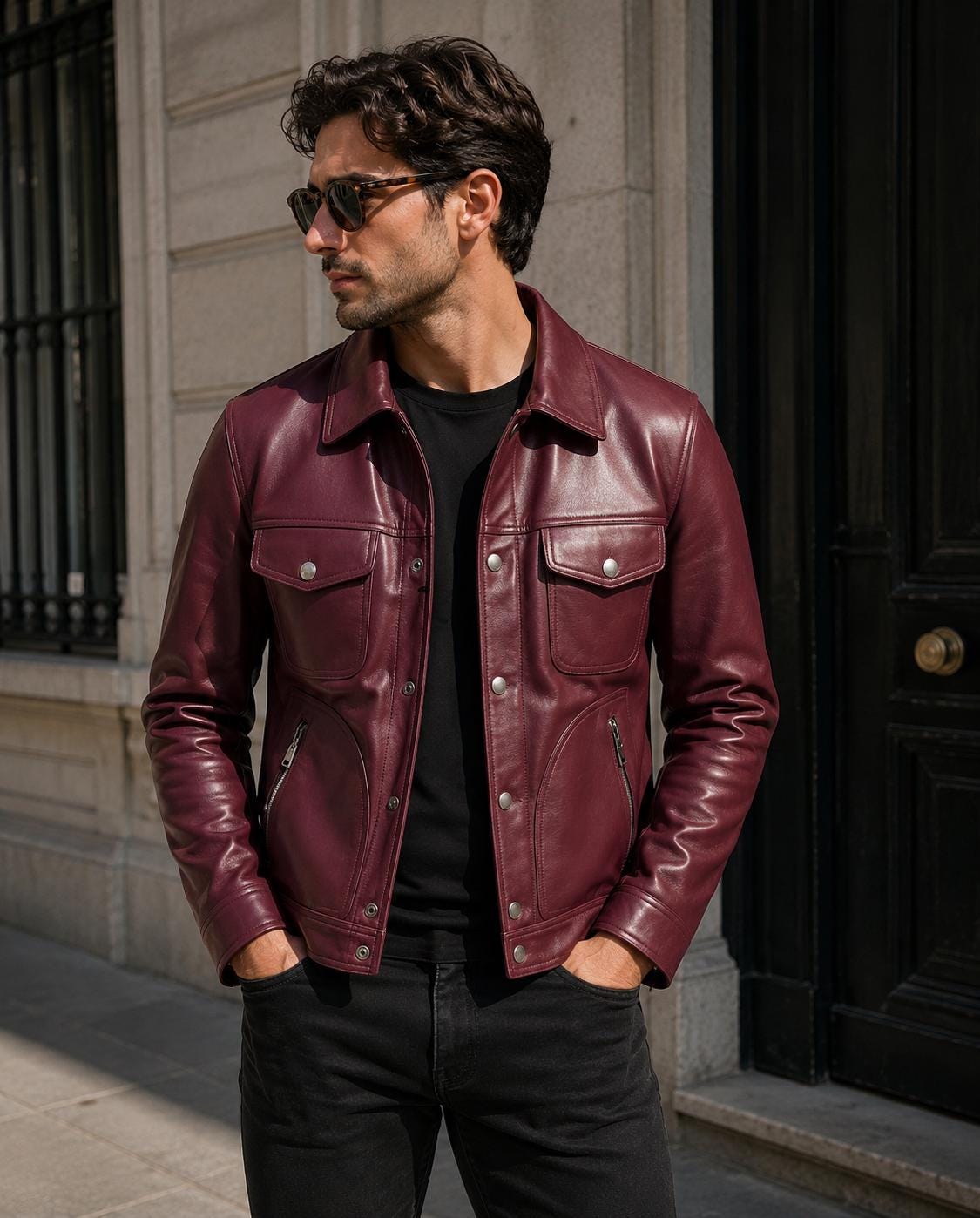 BALLY バーガンディ レザージャケット 50 ⭐︎ビンテージ Vintage Leather Jacket Burgundy - Etsy