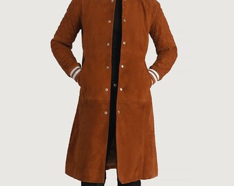 Men's Varsity Coat – Genuine Goatskin Leather Jacket luxury gift for her
