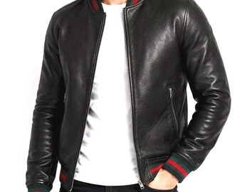 Men's leather Varsity Jacket | Classic Letterman Custom College Personalised Baseball Bomber Outerwear Coat