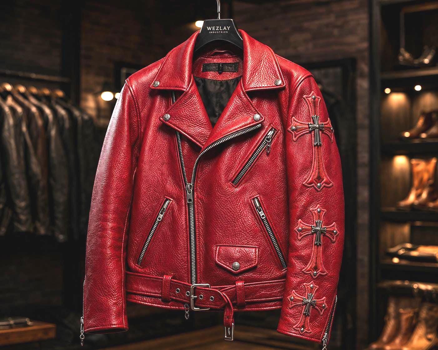 ジャケット・アウター   Red Label Leather Jacket Red vintage leather jacket - Etsy 日本