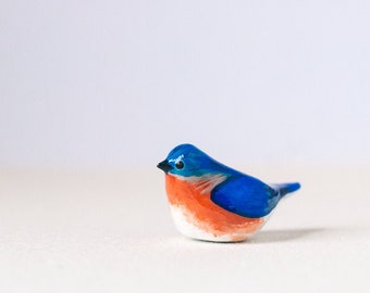 Roter Vogel Miniatur | Blauer Vogel | Singvogel | Vogel Figur