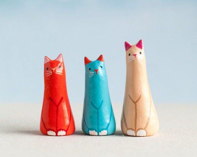 Choose Your Cat Ring Holder | Colorful Unique Engagement Gift | Wedding Gift for Her|  | Jewelry Display} Choose From 3 Colorful Cats