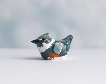 Belted Kingfisher Miniature | Bird Figurine