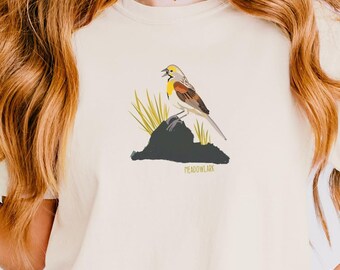 Meadowlark Bird T-Shirt: Comfort Colors Boxy Tee