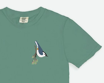 White-Breasted Nuthatch Shirt | Comfort Colors Tee | Bird T Shirt | Gift for Nature Lover | Birdwatcher Gift | Cute Bird Shirt | Unisex Tee