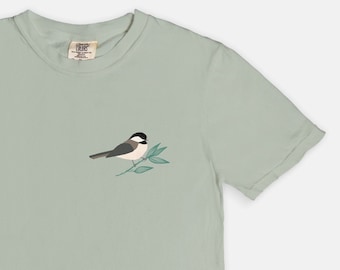 Chickadee Bird T-Shirt: Comfort Colors, Nature Lover Gift