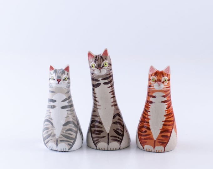 Choose Your Tabby Cat Ring Holder | Cat Ring Cone | Jewelry Display | Ring Dish | Choose From 3 Tabby Cats