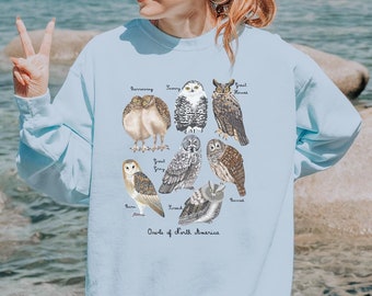 Sudadera con colores cómodos de la especie Búho: un regalo para los amantes de las aves
