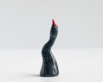 Black Swan Ring Holder | Bird Ring Cone | Jewelry Display | Ring Dish | Swan Sculpture | Swan Figurine