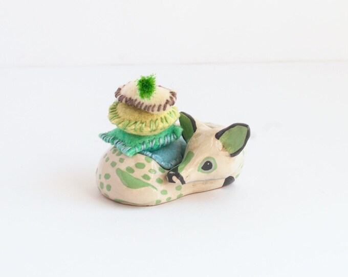 Joan Imogen the Fawn Pin Cushion  | Deer Sculpture | Sewing Supplies | Fawn Deer Figurine | Limited Edition