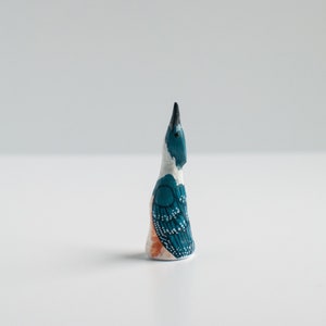Belted Kingfisher Ring Holder | Bird Ring Cone | Jewelry Display | Ring Dish | Female Kingfisher Figurine