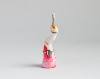 Roseate Spoonbill Ring Holder | Bird Ring Cone | Jewelry Display | Ring Dish | Spoonbill Sculpture | Spoonbill Figurine
