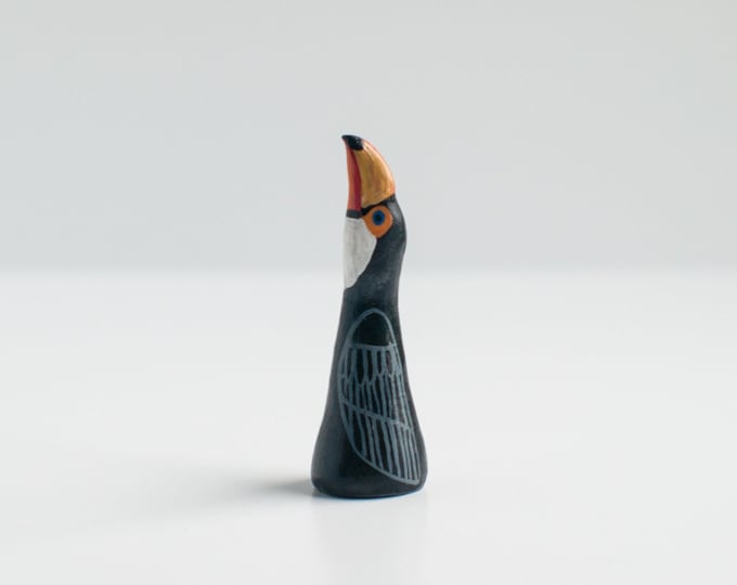 Toucan Ring Holder | Tropical Bird Ring Cone | Jewelry Display | Ring Dish | Toucan Figurine