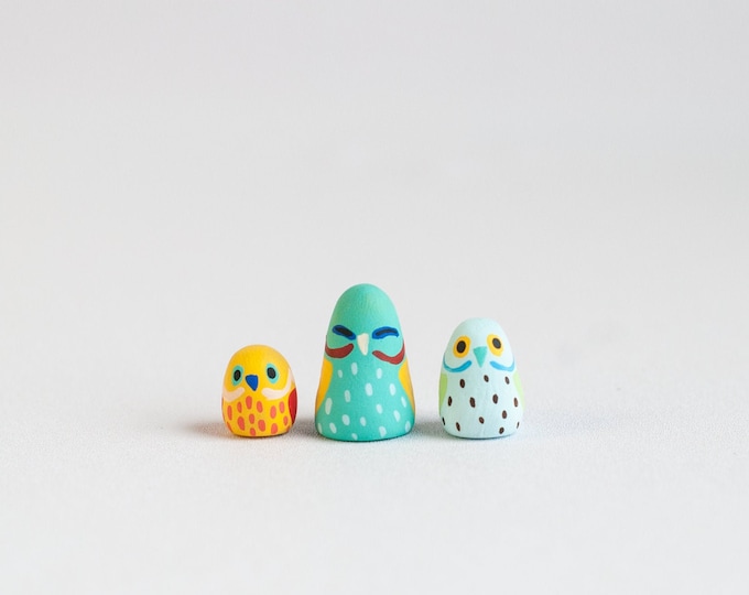 Derpy Little BirBs: The Espositos | Colorful Bird Figurines | Choose Your BirB | Set of 3 | BirBs for Health and Happiness