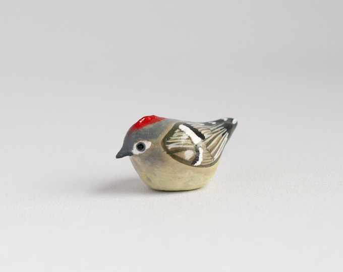 Ruby-Crowned Kinglet Miniature | Songbird | Bird Figurine