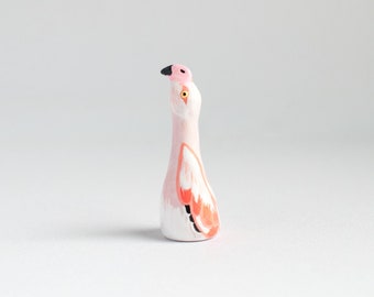 Flamingo Ring Holder | Bird Ring Cone | Jewelry Display | Ring Dish | Flamingo Sculpture | Flamingo Figurine