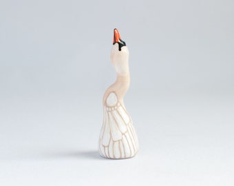 Mute Swan Ring Holder | Bird Ring Cone | Jewelry Display | Ring Dish | Swan Sculpture | Swan Figurine