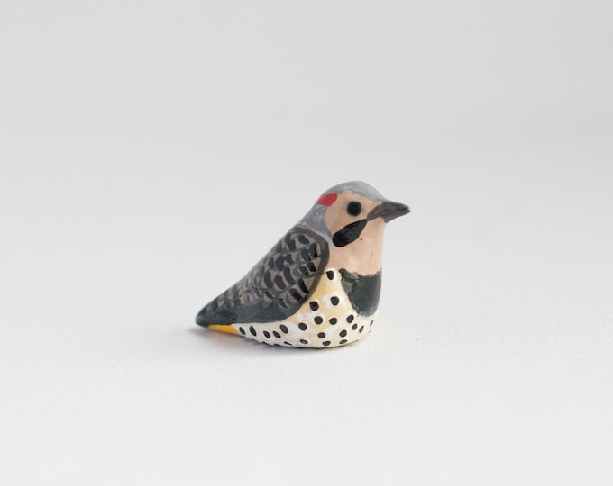 Northern Flicker Miniature | Songbird | Bird Figurine | Yellow Shafted Northern Flicker