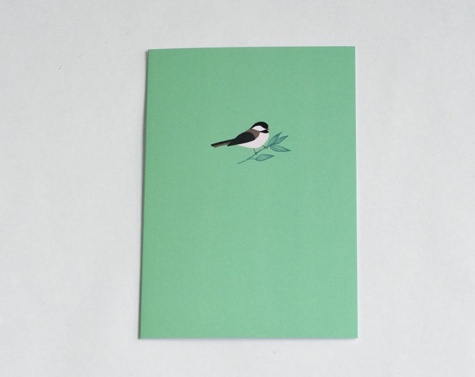 Blank Greeting Card | CHICKADEE Greeting Card | Song Bird Card | Minimal | Bird Watcher Gift | Simple Blank Nature Greeting Card | Add On