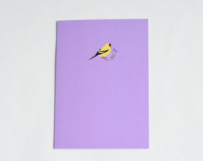 Blank Greeting Card |  Goldfinch Greeting Card | Song Bird Card | Minimal | Bird Watcher Gift | Simple Blank Nature Greeting Card | Add on