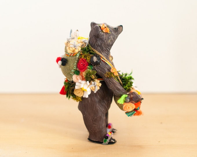 The Carrier of Flora and the Green Thumb: Brown Bear Sacred Sculpture | A Creature of One Wilderness