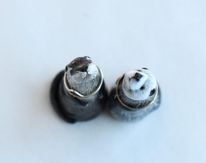 Choose Your Otter  Ring Holder: Handmade Sea Otter or River Otter Jewelry Display