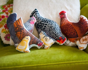 Choose Your Chicken Plushie | Hens and Chicks | Hen Pillows