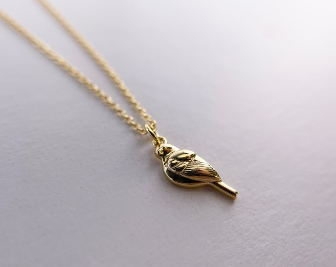 Gold Plated Sterling Silver Song Bird Necklace | 18k Gold-Plated over Sterling Silver | Songbird Necklace | HYPOALLERGENIC