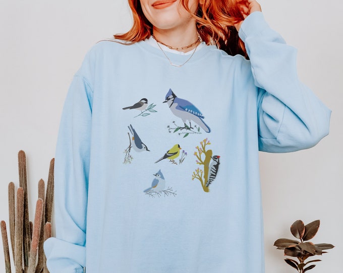 Backyard Birds Sweatshirt | Comfort Color Sweatshirt | Bird Watcher Gift | Gift for Nature Lover | Cute Bird Shirt | Unique Bird Lover Gift