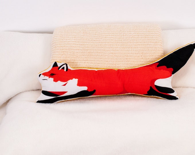 Fox Pillow | Red Fox Plushie | Lumbar Pillow | Nature Home Decor | Woodland Animal Decor | Gift for Nature Lover | Woodland Nursery Decor