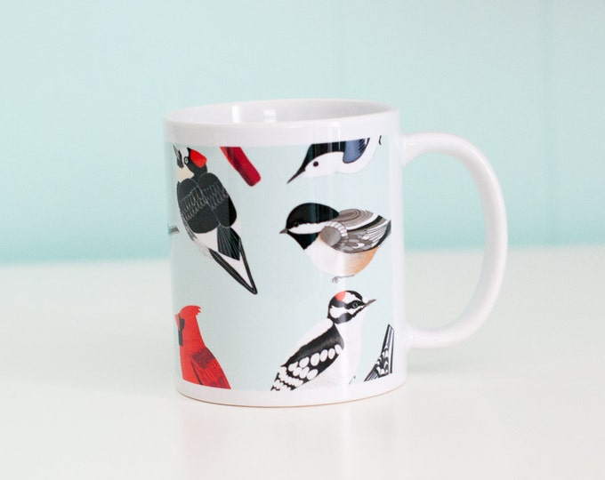 Bird Species Mug / Songbirds and Woodpeckers / 11oz Coffee Mug