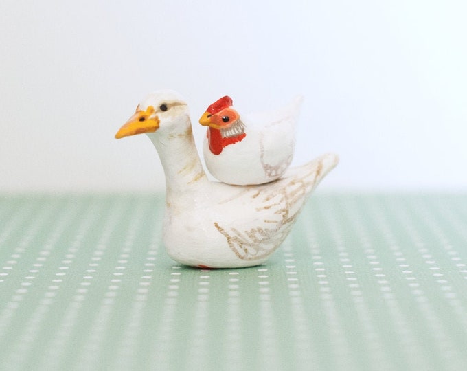 Goose + Chicken: Best Friends Animal Collection | Clay Animal Figurines