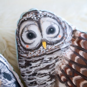 Large Owl Plushie / Choose Between Long Eared Owl or Barred Owl / Owl Pillow Gift for Dad Nature Lover Gift Father's Day Unique Gift image 9