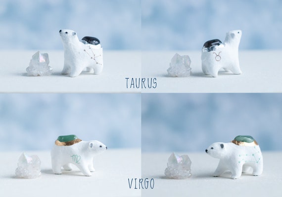 星座のシロクマの置物：ヒーリングクリスタル、星座装飾 - Etsy 日本