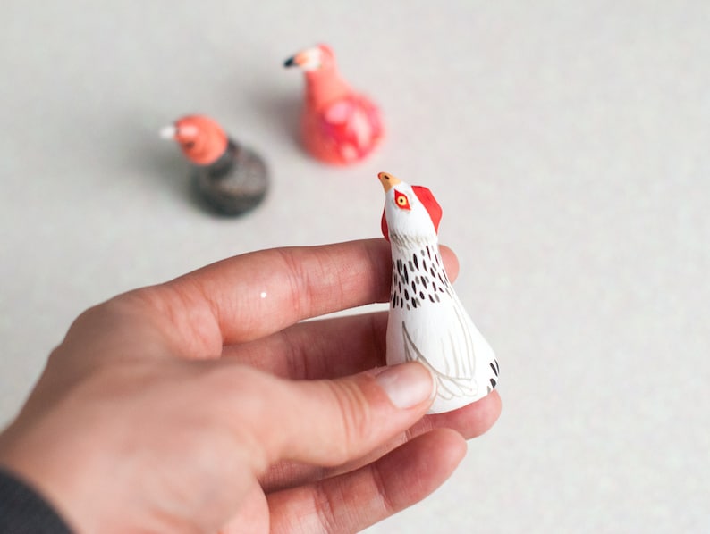 Choose Your Bird Ring Holder Bird Ring Cone Jewelry Display Ring Dish Choose Turkey Vulture, Flamingo, or Chicken Chicken