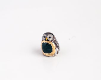 Sacred Barred Owl Talisman: Moss Agate | For Tranquility and Balancing Extreme Emotions