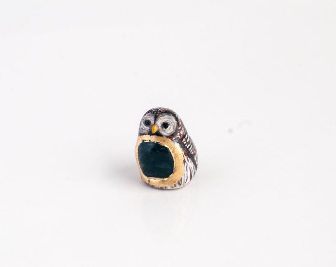 Sacred Barred Owl Talisman: Moss Agate | For Tranquility and Balancing Extreme Emotions