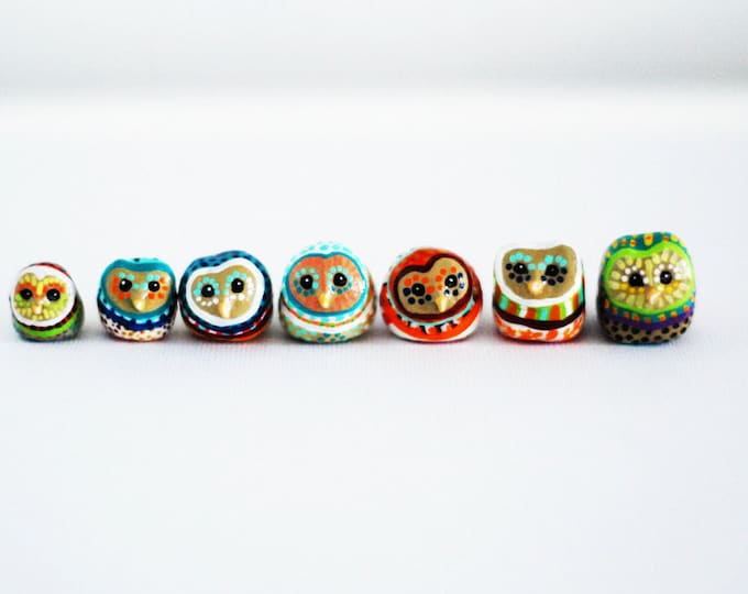 Customize Your Owl  / Barn Owl Totem / Owl Study / Colorful / Geometric / Owl Figurine / Choose Your Owl