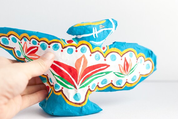パリ購入 恐竜 ペーパーマッシュ オブジェ フォークアート 民藝 ダラ恐竜紙粘土彫刻：フォークアート3点セット - Etsy 日本