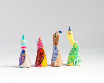 BirBs of a Feather | Choose Your Bird Ring Holder | Swan, Flamingo, Chicken, Duck | Colorful Bird Ring Cones | BirBs Series