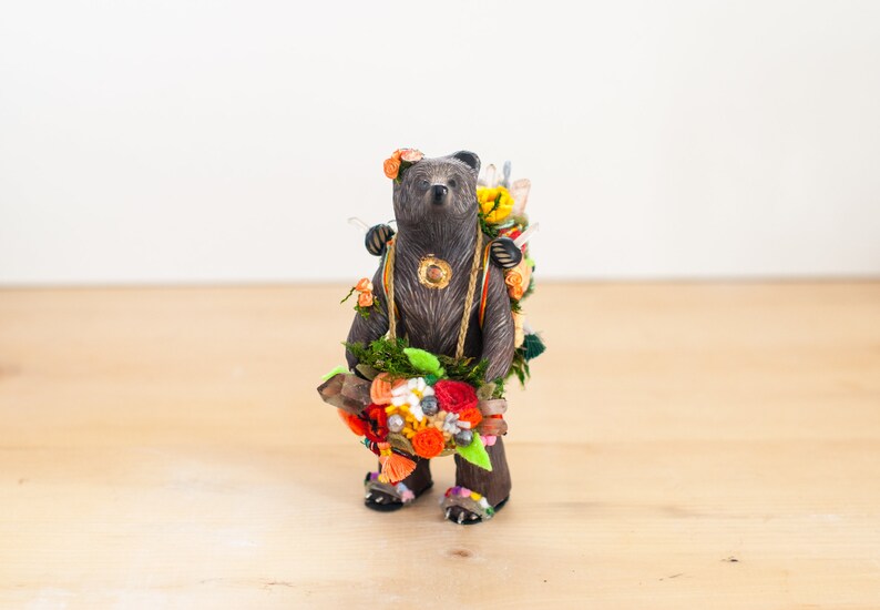 The Carrier of Flora and the Green Thumb: Brown Bear Sacred Sculpture A Creature of One Wilderness image 10