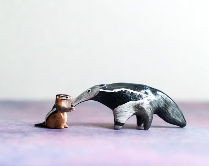 Anteater & Chipmunk: Best Friends Animal Collection | Clay Animal Figurines