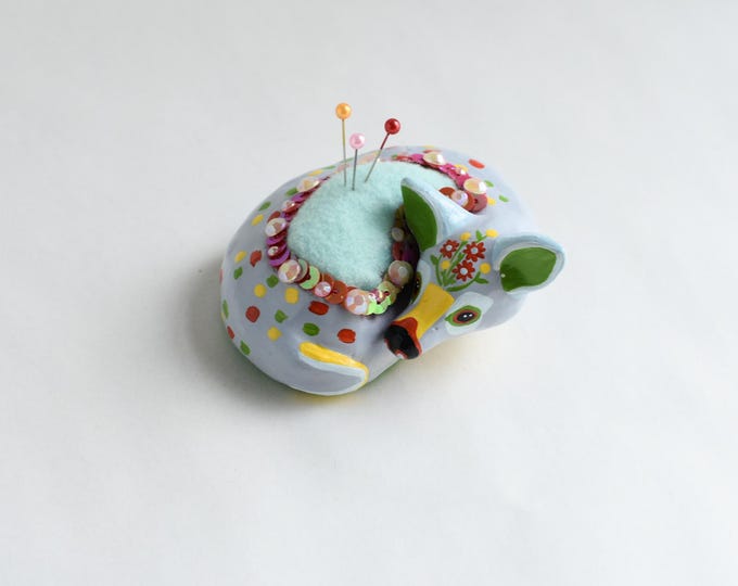 Hilda Magdalina the Fawn Pin Cushion  | Deer Sculpture | Sewing Supplies | Fawn Deer Figurine | Limited Edition