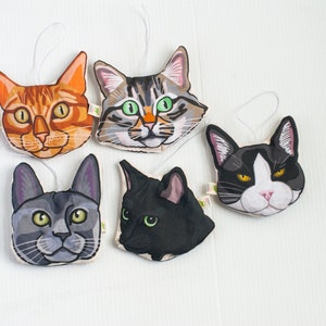 Cat Head Car Air Freshener Lavender Sachet Choose from 5 Different Cat Breeds Rear View Mirror Decoration Car Refresher image 7