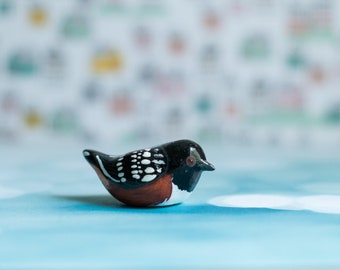 Spotted Towhee Miniature | Song Bird Totem