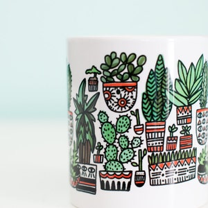 Plant Coffee Mug / Succulents and Cactus / 11oz Coffee Mug